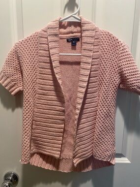 EUC Gap Kids Dusty Blush Open-Front Short-Sleeve Cardigan